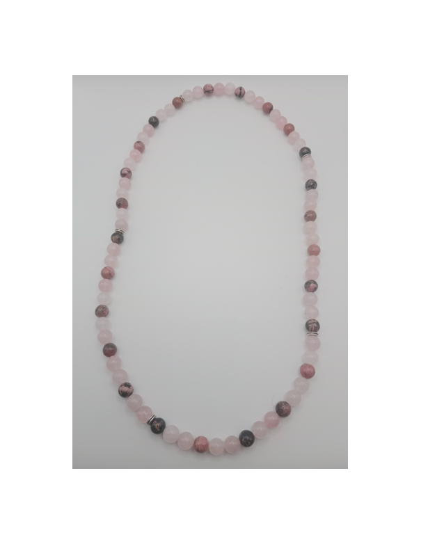 Collier Quartz Rose et Rhodonite